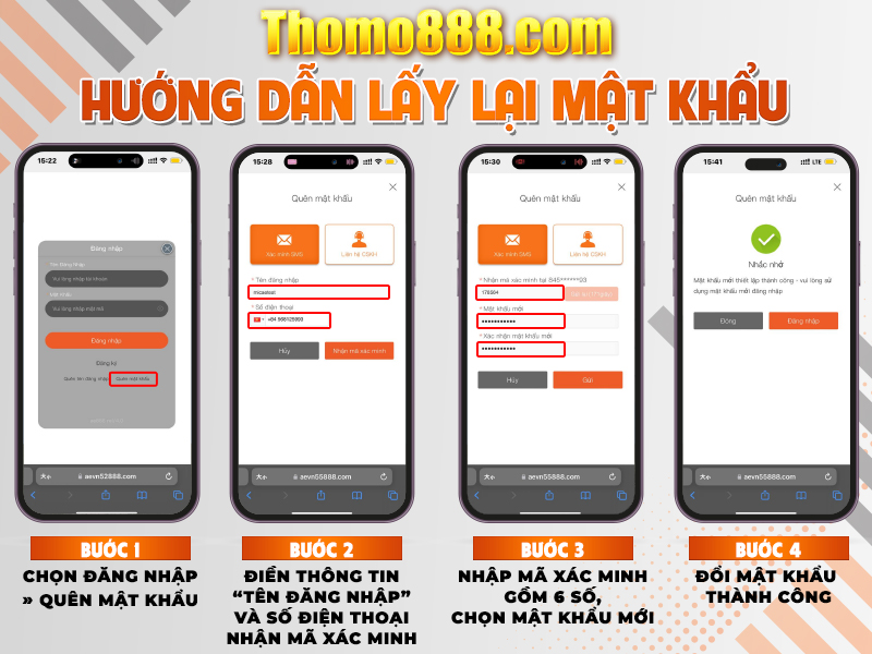 huong dan lay lai mat khau thomo888