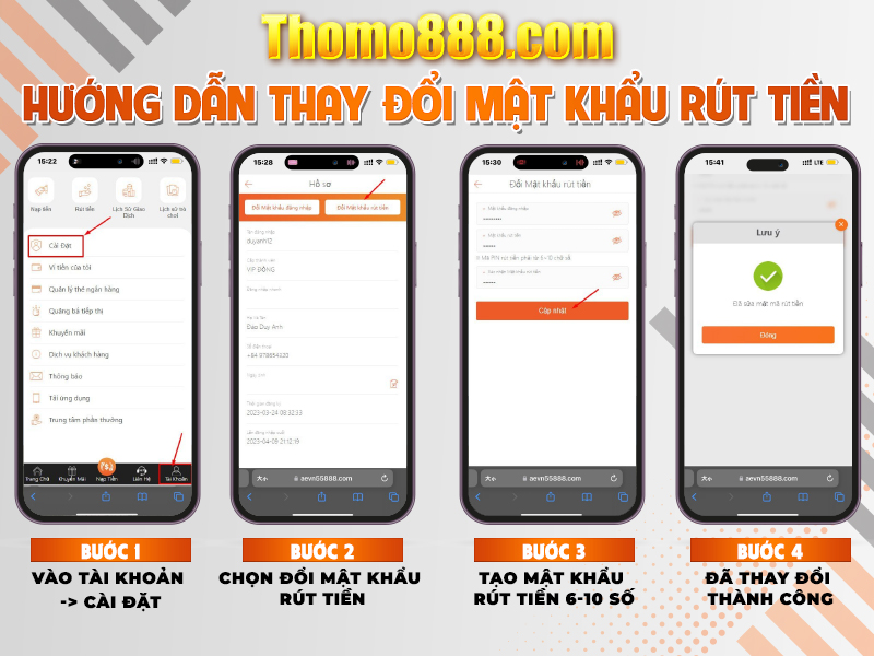 huong dan thay doi mat khau rut tien thomo888