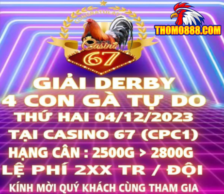 Giải gà tự do ngày 04/12/2023