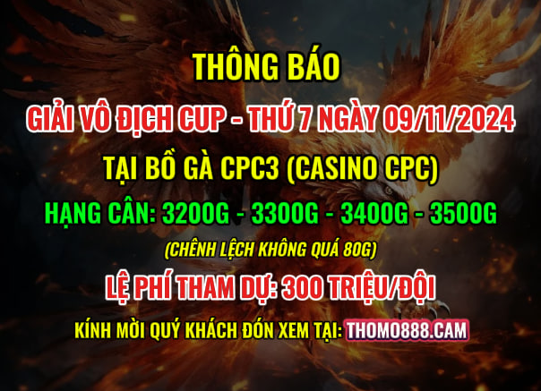 Giải Vô Địch Cup CPC3 9/11/2024